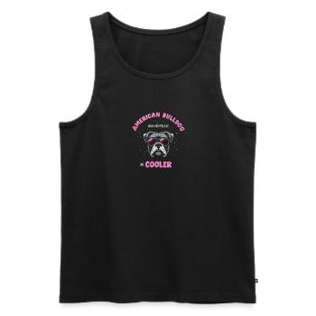Bouledogue américain chien normal mais plus frais - rose - Débardeur bio Premium Homme - noir - Devant - AI Model Male 178 light (178cm)