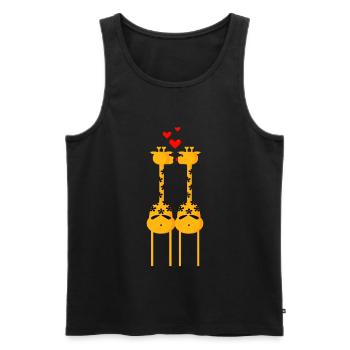 2 giraffes (ddp) - Männer Premium Bio Tank Top - Schwarz - Vorne - Michal (187cm)