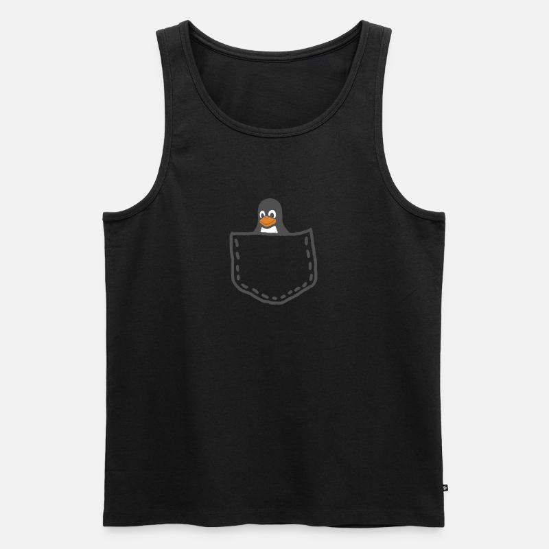 Tux Linux Pinguin - Männer Premium Bio Tank Top - Schwarz