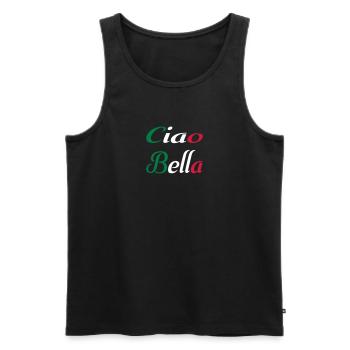 Ciao Bella - Männer Premium Bio Tank Top - Schwarz - Vorne - AI Model Male 178 light (178cm)