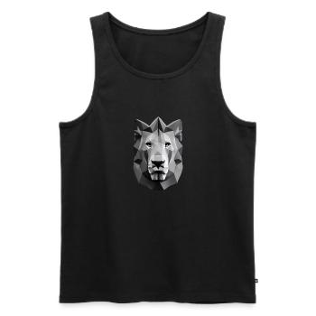 Polygon Design Lion Animal Head - Men's Premium Organic Tank Top - black - Front - AI Model Male 178 light (178cm)