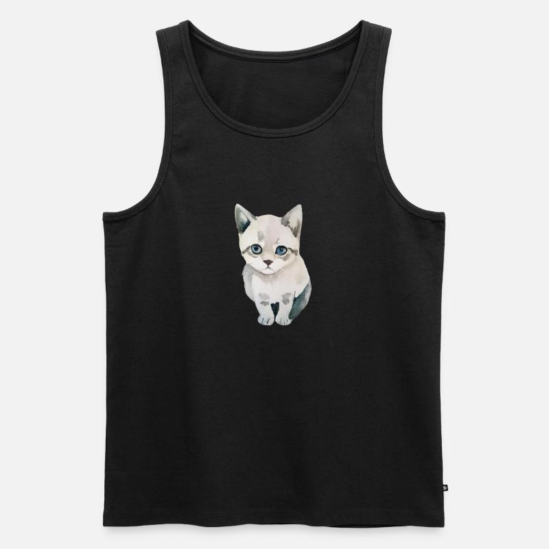 Süße Katze - Männer Premium Bio Tank Top - Schwarz