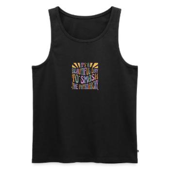Es ist ein schöner Tag, um das Patriarchat zu zers - Männer Premium Bio Tank Top - Schwarz - Vorne - Michal (187cm)