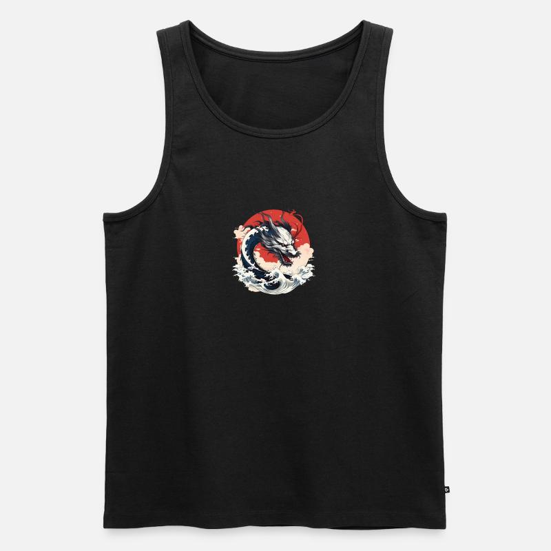 Japanischer Drache - Männer Premium Bio Tank Top - Schwarz