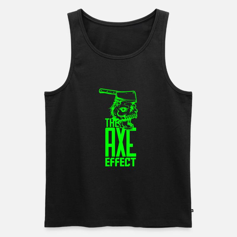 Skull mit Axt - Männer Premium Bio Tank Top - Schwarz
