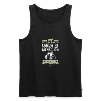 Ich Bin Landwirt Ich Kann Dumme Menschen Nicht - Männer Premium Bio Tank Top - Schwarz - Vorne - AI Model Male 178 light (178cm)