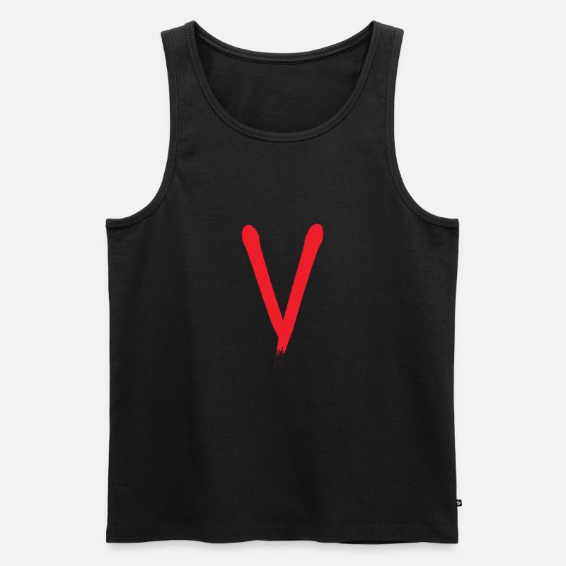 V - Männer Premium Bio Tank Top - Schwarz
