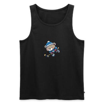 Ice Hockey Bear: The strongest ice hockey player on - Men's Premium Organic Tank Top - black - Front - Michal (187cm)
