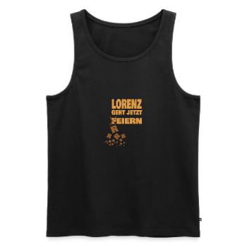 Jungeselle Lorenz - Männer Premium Bio Tank Top - Schwarz - Vorne - Michal (187cm)