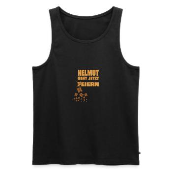 Geschenk für Helmut - Männer Premium Bio Tank Top - Schwarz - Vorne - Michal (187cm)