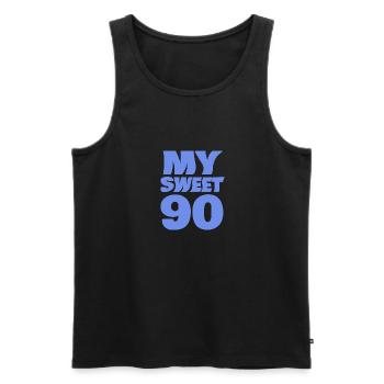Age 90 - Men's Premium Organic Tank Top - black - Front - AI Model Male 178 light (178cm)