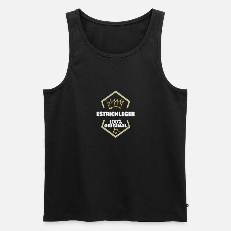 Arbeit Estrichleger - Männer Premium Bio Tank Top - Schwarz