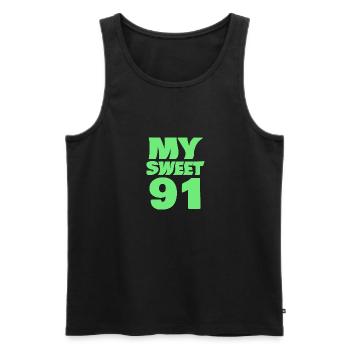 91 - Männer Premium Bio Tank Top - Schwarz - Vorne - AI Model Male 178 light (178cm)