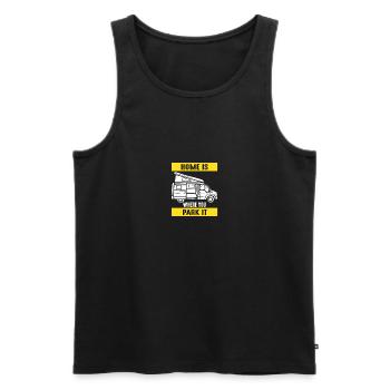 Home is where you park it, Motorhome Driving Desig - Men's Premium Organic Tank Top - black - Front - Michal (187cm)