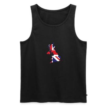 Union Jack UK Flag United Kingdom Great Britain - Men's Premium Organic Tank Top - black - Front - AI Model Male 178 light (178cm)