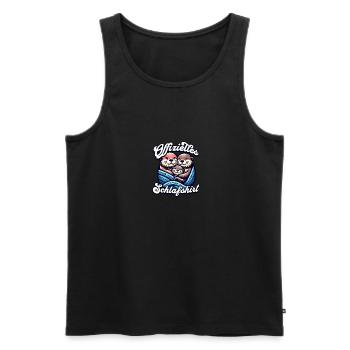 Chemise de nuit officielle Otter Family Hommes Femmes - Débardeur bio Premium Homme - noir - Devant - AI Model Male 178 light (178cm)