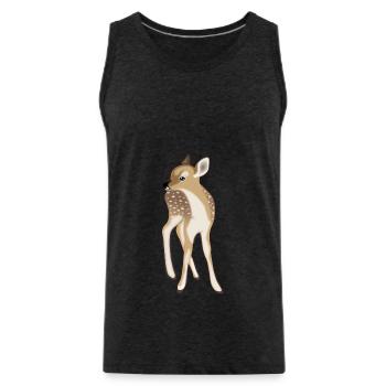 cute fawn - Men's Premium Organic Tank Top - charcoal grey - Front - Alexander (188cm)