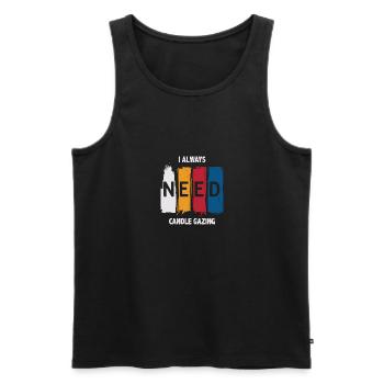 Ich brauche immer Liebe zum Kerzengucken - Männer Premium Bio Tank Top - Schwarz - Vorne - Michal (187cm)