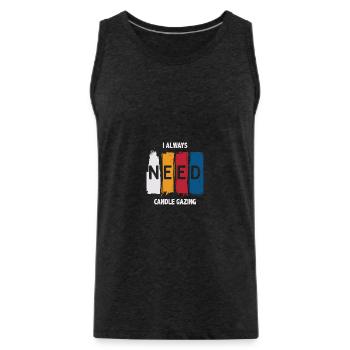 Ich brauche immer Liebe zum Kerzengucken - Männer Premium Bio Tank Top - Anthrazit - Vorne - Alexander (188cm)