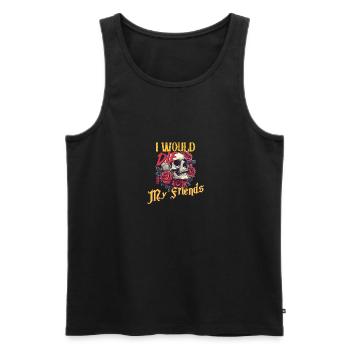 I Would Die For My Friends skull Roses Art - Men's Premium Organic Tank Top - black - Front - Michal (187cm)