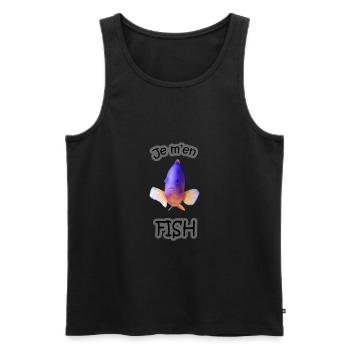 Je m'en Fish - Débardeur bio Premium Homme - noir - Devant - AI Model Male 178 light (178cm)