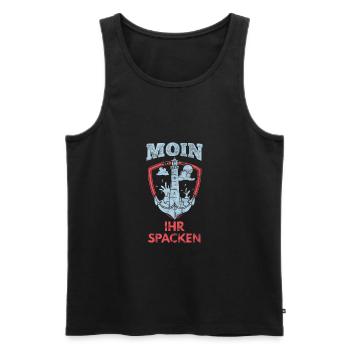 Moin Ihr Spacken - Männer Premium Bio Tank Top - Schwarz - Vorne - AI Model Male 178 light (178cm)