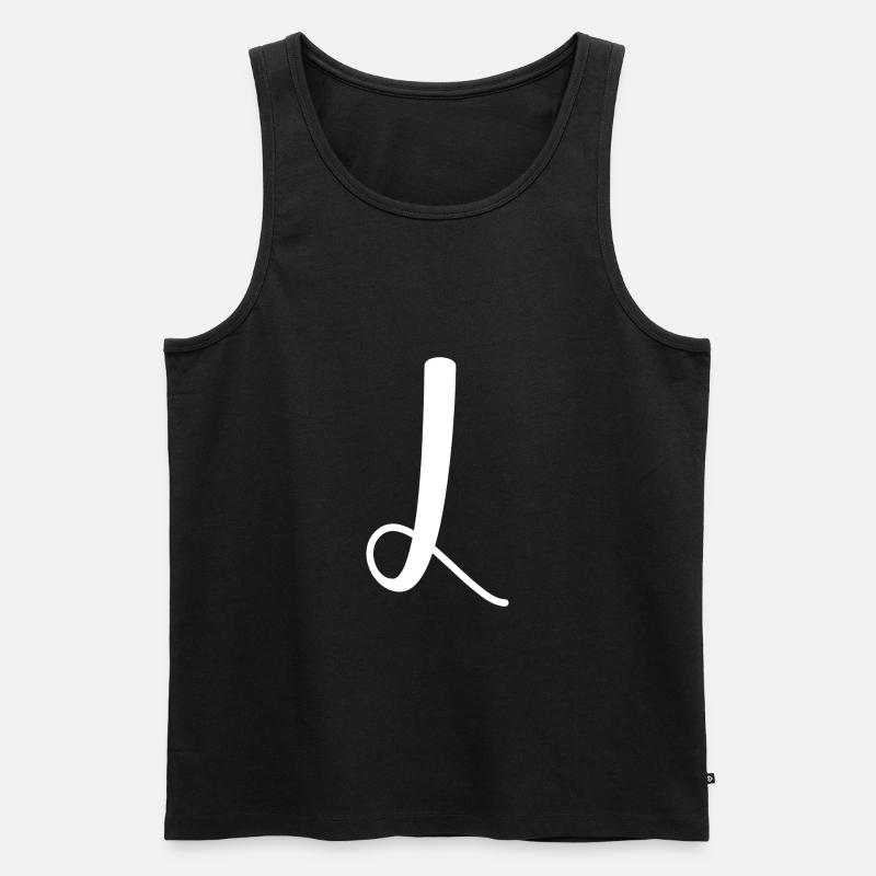 Kalligraphie, Initiale L - Männer Premium Bio Tank Top - Schwarz