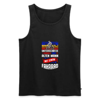 Never underestimate an old man - Men's Premium Organic Tank Top - black - Front - AI Model Male 178 light (178cm)