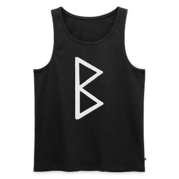 Futhark Runic Alphabet Berkana - Men's Premium Organic Tank Top - black - Front - AI Model Male 178 light (178cm)