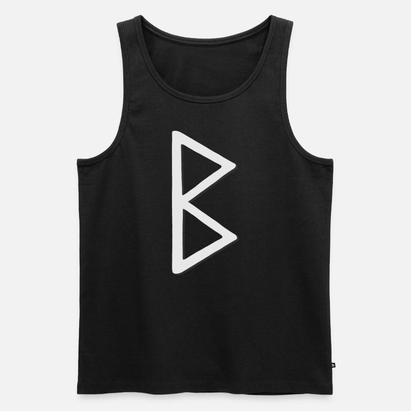 Futhark Runenalphabet Berkana - Männer Premium Bio Tank Top - Schwarz