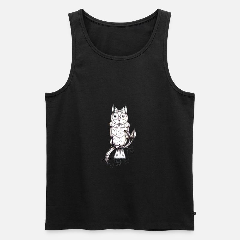 Eule - Männer Premium Bio Tank Top - Schwarz