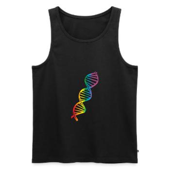 LGBT Rainbow DNA, gay pride - Débardeur bio Premium Homme - noir - Devant - AI Model Male 178 light (178cm)