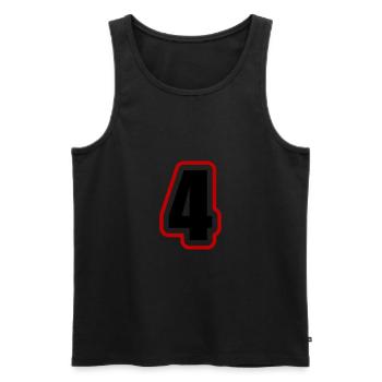 4 Zahl College - Männer Premium Bio Tank Top - Schwarz - Vorne - Michal (187cm)