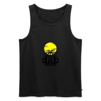 Bier Palmen Insel Urlaub - Männer Premium Bio Tank Top - Schwarz - Vorne - Michal (187cm)