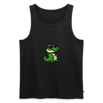 Alligator Cool Tier - Männer Premium Bio Tank Top - Schwarz - Vorne - AI Model Male 178 light (178cm)