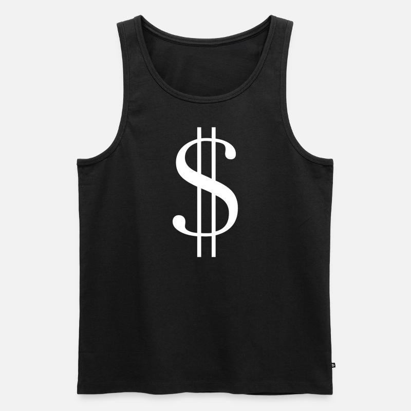 Dollar weiß - Männer Premium Bio Tank Top - Schwarz