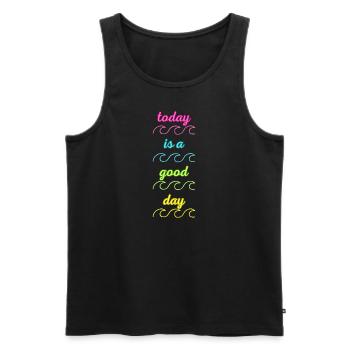 back - today is a good day - Männer Premium Bio Tank Top - Schwarz - Vorne - AI Model Male 178 light (178cm)