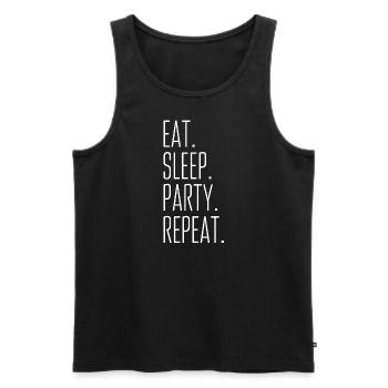 Eat. Sleep. Party. Repeat - Männer Premium Bio Tank Top - Schwarz - Vorne - AI Model Male 178 light (178cm)
