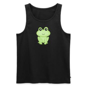 Grenouille - Débardeur bio Premium Homme - noir - Devant - AI Model Male 178 light (178cm)