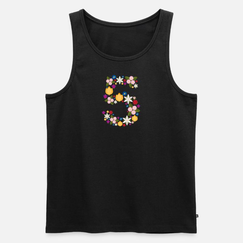 Flowers 5 - Männer Premium Bio Tank Top - Schwarz