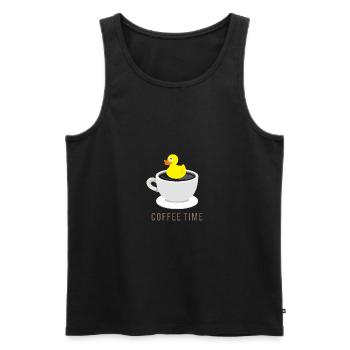 Ente Kaffe - Men's Premium Organic Tank Top - black - Front - AI Model Male 178 light (178cm)