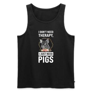 Schweine Schweinefarm Geschenk - Männer Premium Bio Tank Top - Schwarz - Vorne - Michal (187cm)