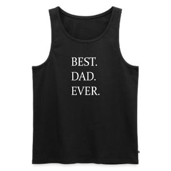 Funny T-shirt with the inscription "Best Dad Ever" - Men's Premium Organic Tank Top - black - Front - AI Model Male 178 light (178cm)