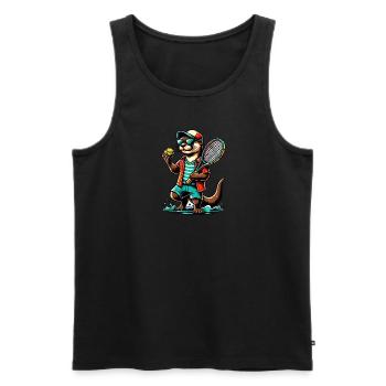 Cool Otter Joueur de Tennis Balle de Sport - Débardeur bio Premium Homme - noir - Devant - Michal (187cm)