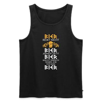 Bier Alkohol Bierliebhaber Geschenk - Männer Premium Bio Tank Top - Schwarz - Vorne - Michal (187cm)