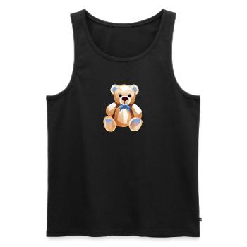 TEDDY BEAR - TEDDYBÄR - KUSCHELBÄR - PLÜSCHBÄR - Männer Premium Bio Tank Top - Schwarz - Vorne - AI Model Male 178 light (178cm)