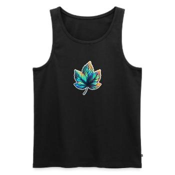 Ahorn Blatt holografisch - Männer Premium Bio Tank Top - Schwarz - Vorne - Michal (187cm)