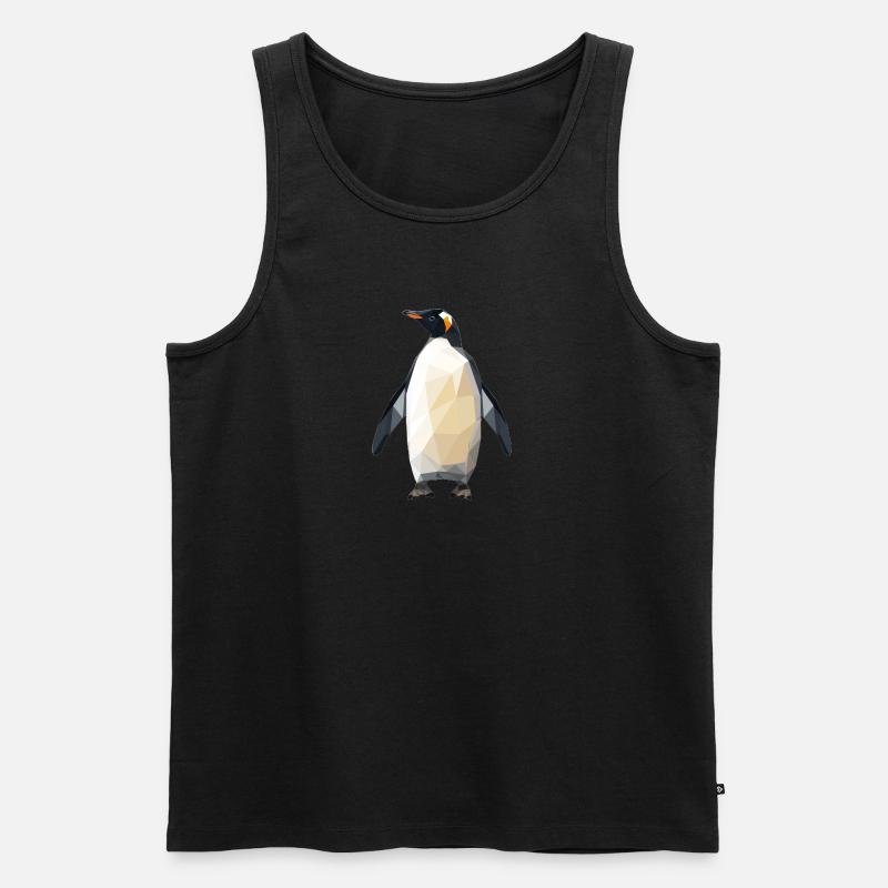 Geometrischer Pinguin /Geometric Penguin - Männer Premium Bio Tank Top - Schwarz