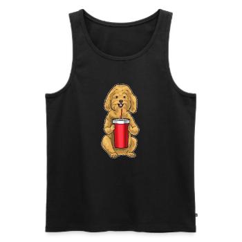Pudel Becher to go - Männer Premium Bio Tank Top - Schwarz - Vorne - Michal (187cm)