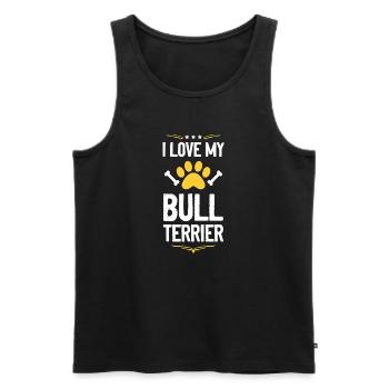 Bull Terrier Pride Patte Imprimé - Débardeur bio Premium Homme - noir - Devant - Michal (187cm)